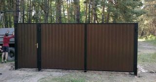 Купить распашные ворота из профнастила Кумертау, цена от 2809 руб.